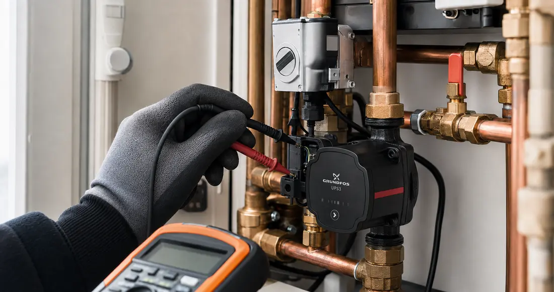 Testing a Grundfos domestic heating pump